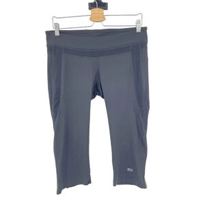 Splits59 Black Mesh Detail Zip Ankle Cropped Leggings‎ Size Large